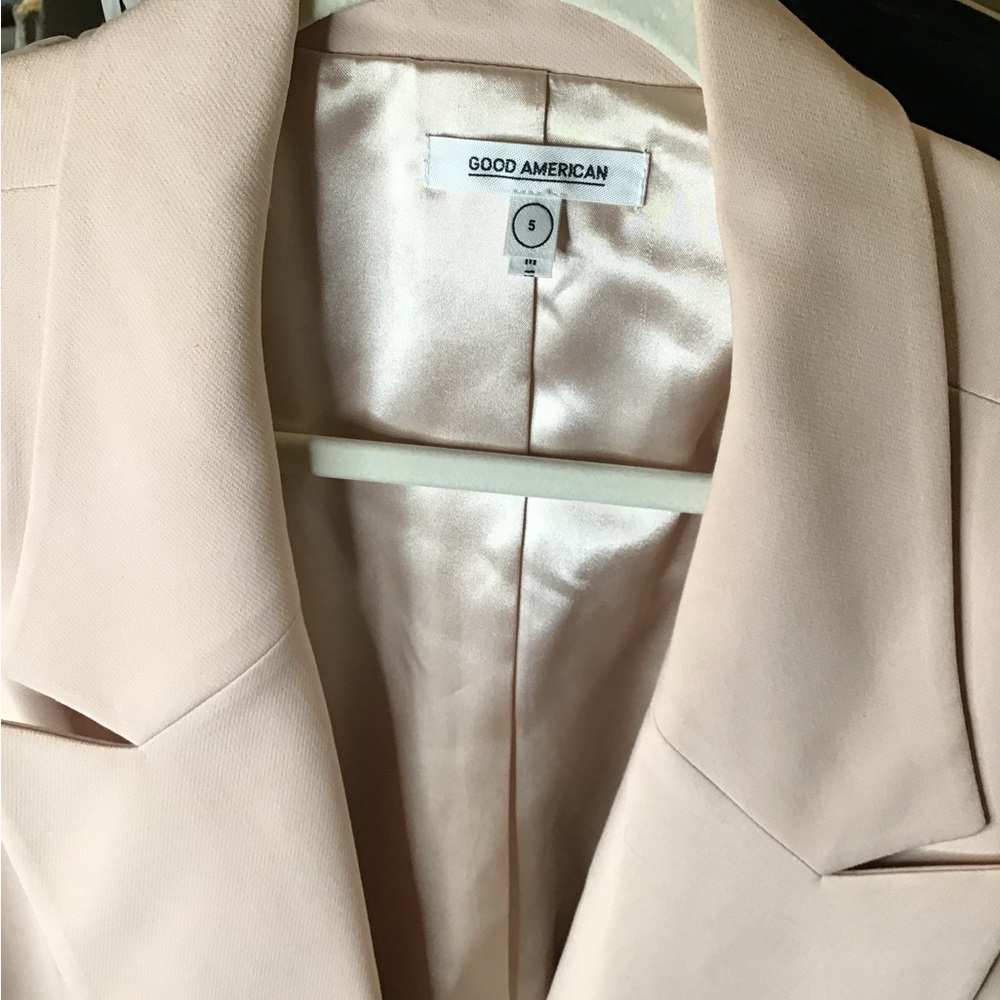 Good American Pinkish Nude Women’s Blazer Double Breasted Size 5 (16)